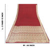 Sanskriti Vintage Red Sarees Pure Satin Silk Woven Banarasi Brocade Fabric Sari