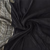 Sanskriti Vintage Black Sarees Pure Satin Silk Woven Brocade Sari Craft Fabric