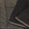 Sanskriti Vintage Black Sarees Pure Satin Silk Woven Brocade Sari Craft Fabric