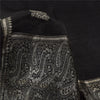 Sanskriti Vintage Black Sarees Pure Satin Silk Woven Brocade Sari Craft Fabric