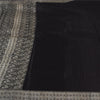 Sanskriti Vintage Black Indian Sarees Pure Silk Banarasi Woven Brocade Craft Sari