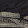 Sanskriti Vintage Black Indian Sarees Pure Silk Banarasi Woven Brocade Craft Sari