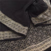 Sanskriti Vintage Black Indian Sarees Pure Silk Banarasi Woven Brocade Craft Sari