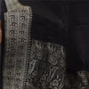 Sanskriti Vintage Black Indian Sarees Pure Silk Banarasi Woven Brocade Craft Sari