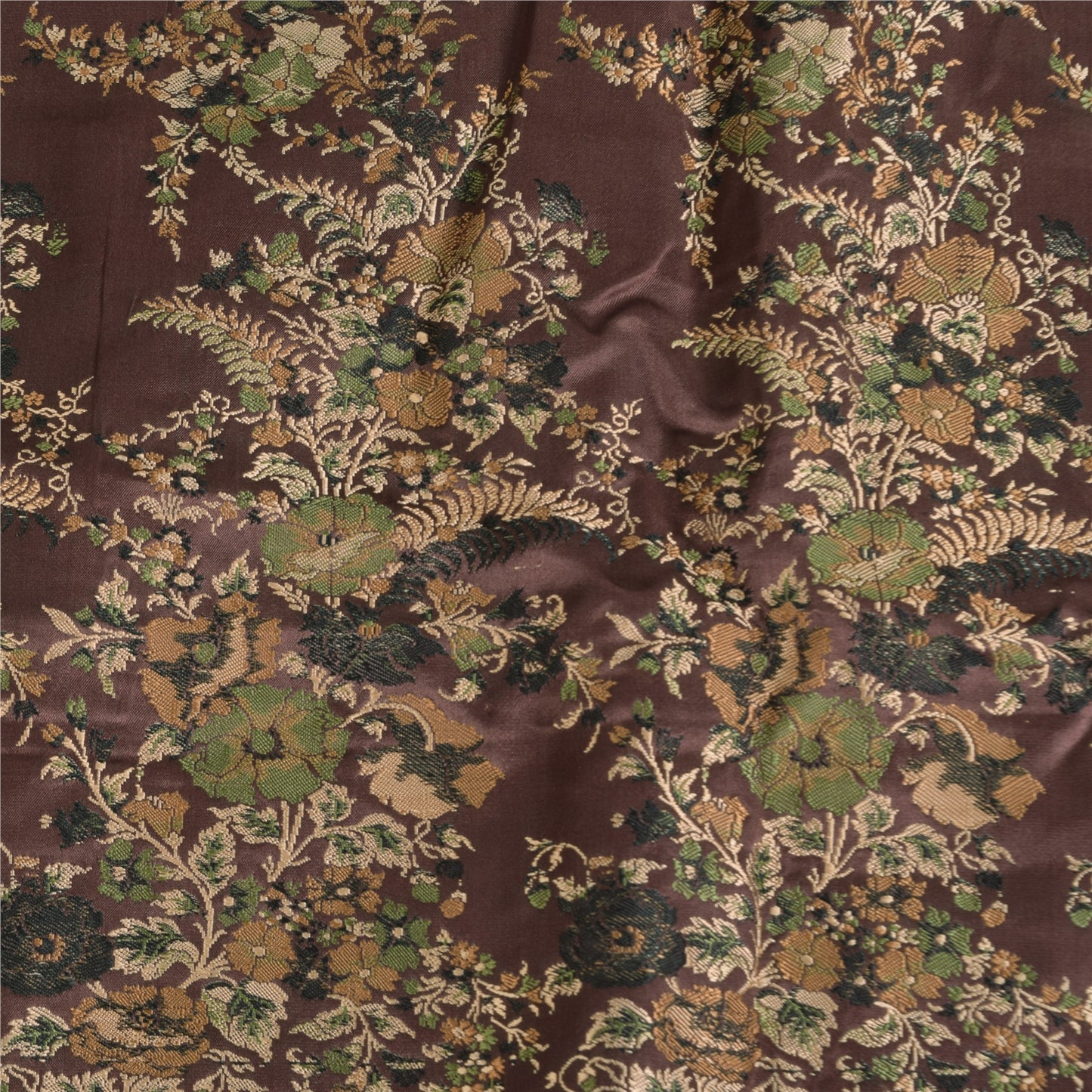 Санскритские винтажные темно-коричневые сари из чистого шелка с вышивкой 5 ярдов ткань для рукоделия из экологически чистой ткани