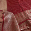 Sanskriti Vintage Red Sarees Pure Silk Brocade/Banarasi Woven Sari Craft Sustainable Fabric