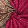 Sanskriti Vintage Pink Sarees Pure Satin Silk Brocade/Banarasi Woven Sari Sustainable Fabric