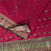 Sanskriti Vintage Pink Sarees Pure Satin Silk Brocade/Banarasi Woven Sari Sustainable Fabric