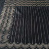Sanskriti Vintage Black Wine Shimmer Pure Satin Silk Brocade Saree Material fabric for Craft 5.4Yards