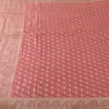 Sanskriti Vintage Light Pink Sarees Pure Satin Silk Woven Sari 5yd Craft Fabric