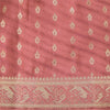 Sanskriti Vintage Light Pink Sarees Pure Satin Silk Woven Sari 5yd Craft Fabric