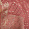 Sanskriti Vintage Pink Sarees 100% Pure Satin Silk Brocade Banarasi Zari HandWoven Sari 5yd
