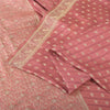 Sanskriti Vintage Light Pink Sarees Pure Satin Silk Woven Sari 5yd Craft Fabric