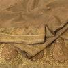Sanskriti Vintage Brown Sarees Pure Silk Brocade/Banarasi Woven Sari 5yd Sustainable Fabric