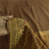 Sanskriti Vintage Brown Sarees Pure Silk Brocade/Banarasi Woven Sari 5yd Sustainable Fabric