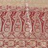 Sanskriti Vintage Red Sarees Pure Silk Brocade/Banarasi Woven Sari Craft Fabric
