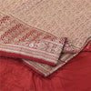 Sanskriti Vintage Red Sarees Pure Silk Brocade/Banarasi Woven Sari Craft Fabric