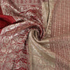 Sanskriti Vintage Red Sarees Pure Silk Brocade/Banarasi Woven Sari Craft Fabric