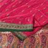 Sanskriti Vintage Pink Sarees Pure Silk Zari Brocade/Banarasi Woven Sari Fabric