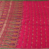 Sanskriti Vintage Pink Sarees Pure Silk Zari Brocade/Banarasi Woven Sari Fabric