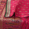 Sanskriti Vintage Pink Sarees Pure Silk Zari Brocade/Banarasi Woven Sari Fabric
