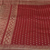 Sanskriti Vintage Red Saree Pure Silk Woven Brocade/Banarasi Craft Fabric Sari