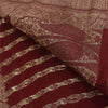 Sanskriti Vintage Red Saree Pure Silk Woven Brocade/Banarasi Craft Fabric Sari