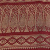 Sanskriti Vintage Red Saree Pure Silk Woven Brocade/Banarasi Craft Fabric Sari