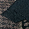 Sanskriti Vintage Dark Gray Sarees Pure Satin Silk Brocade/Banarasi Sari Fabric
