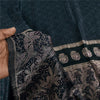 Sanskriti Vintage Dark Gray Sarees Pure Satin Silk Brocade/Banarasi Sari Fabric