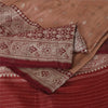 Sanskriti Vintage Peach Sarees Pure Silk Brocade/Banarasi Woven Sari 5yd Fabric