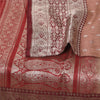 Sanskriti Vintage Peach Sarees Pure Silk Brocade/Banarasi Woven Sari 5yd Fabric