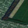 Sanskriti Vintage Green Sarees Pure Silk Woven Brocade Banarasi Sari 5+yd Sustainable Fabric
