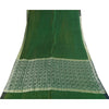 Sanskriti Vintage Green Sarees Pure Silk Woven Brocade Banarasi Sari 5+yd Sustainable Fabric