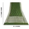 Sanskriti Vintage Green Sarees Pure Satin Silk Brocade Woven Sari Craft Sustainable Fabric