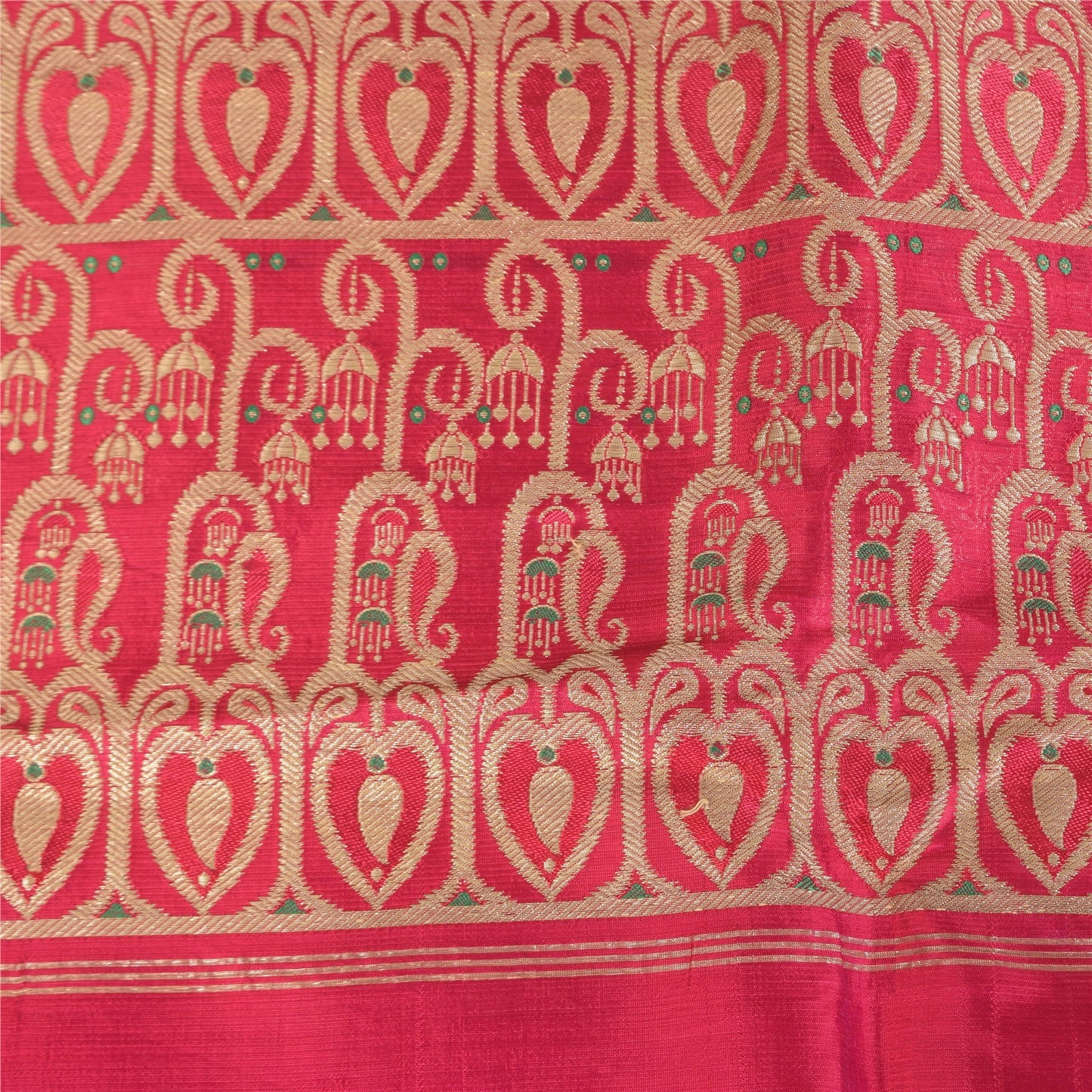 Sanskriti Vintage Blue Sarees Pure Satin Silk Woven Brocade Sari Craft Sustainable Fabric