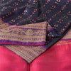 Sanskriti Vintage Blue Sarees Pure Satin Silk Woven Brocade Sari Craft Sustainable Fabric
