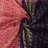 Sanskriti Vintage Blue Sarees Pure Satin Silk Woven Brocade Sari Craft Sustainable Fabric