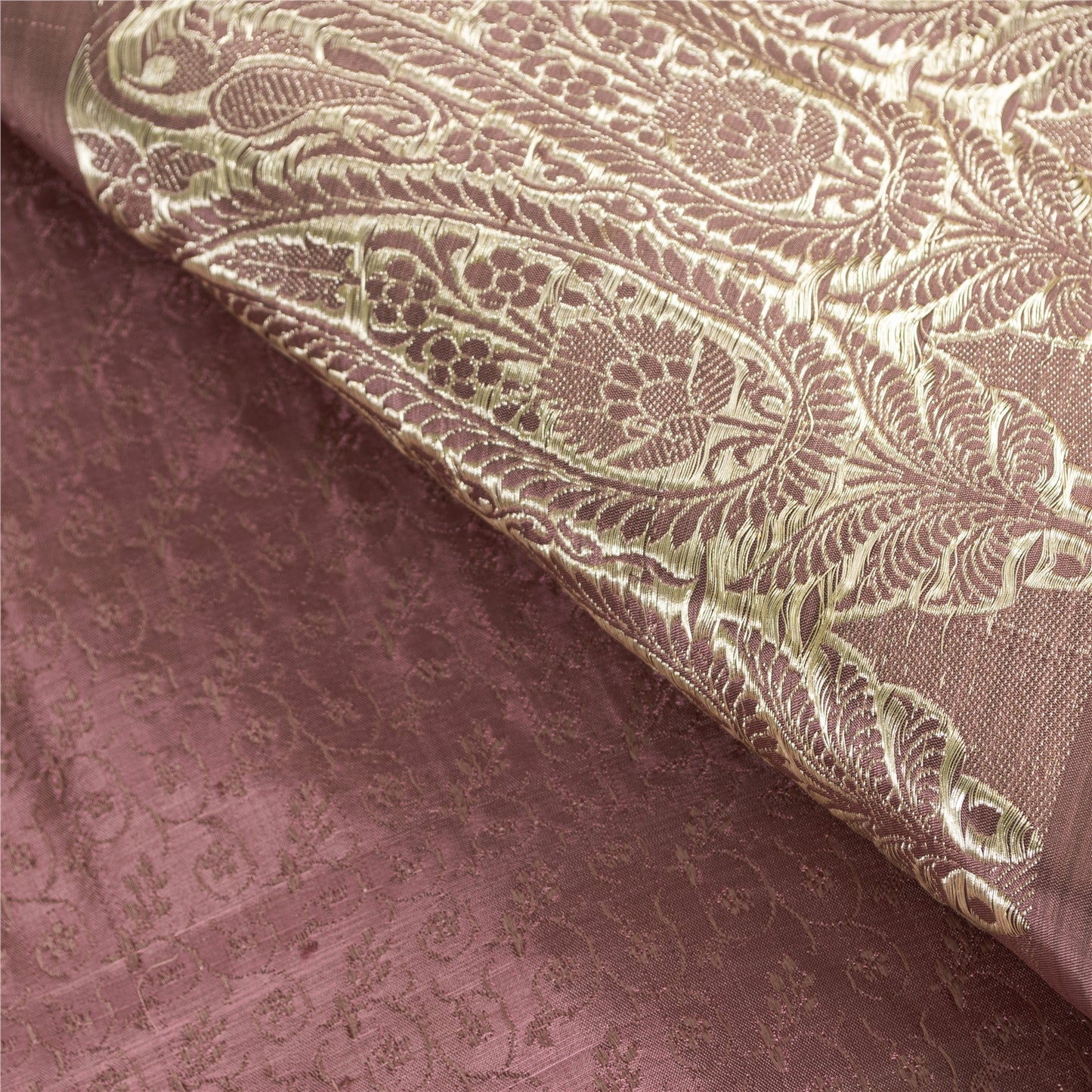 Sanskriti Vintage Sarees Banarasi Brocade Zari Woven Pure Satin Sari 5+yd Fabric