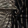 Sanskriti Vintage Sarees Black Banarasi Brocade ZariWoven Pure Satin Sari Fabric