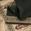 Sanskriti Vintage Sarees Black Banarasi Brocade Woven Pure Satin Sari 5+ydFabric