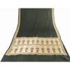 Sanskriti Vintage Sarees Black Banarasi Brocade Woven Pure Satin Sari 5+ydFabric