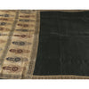 Sanskriti Vintage Sarees Black Banarasi Brocade Woven Pure Satin Sari 5+ydFabric