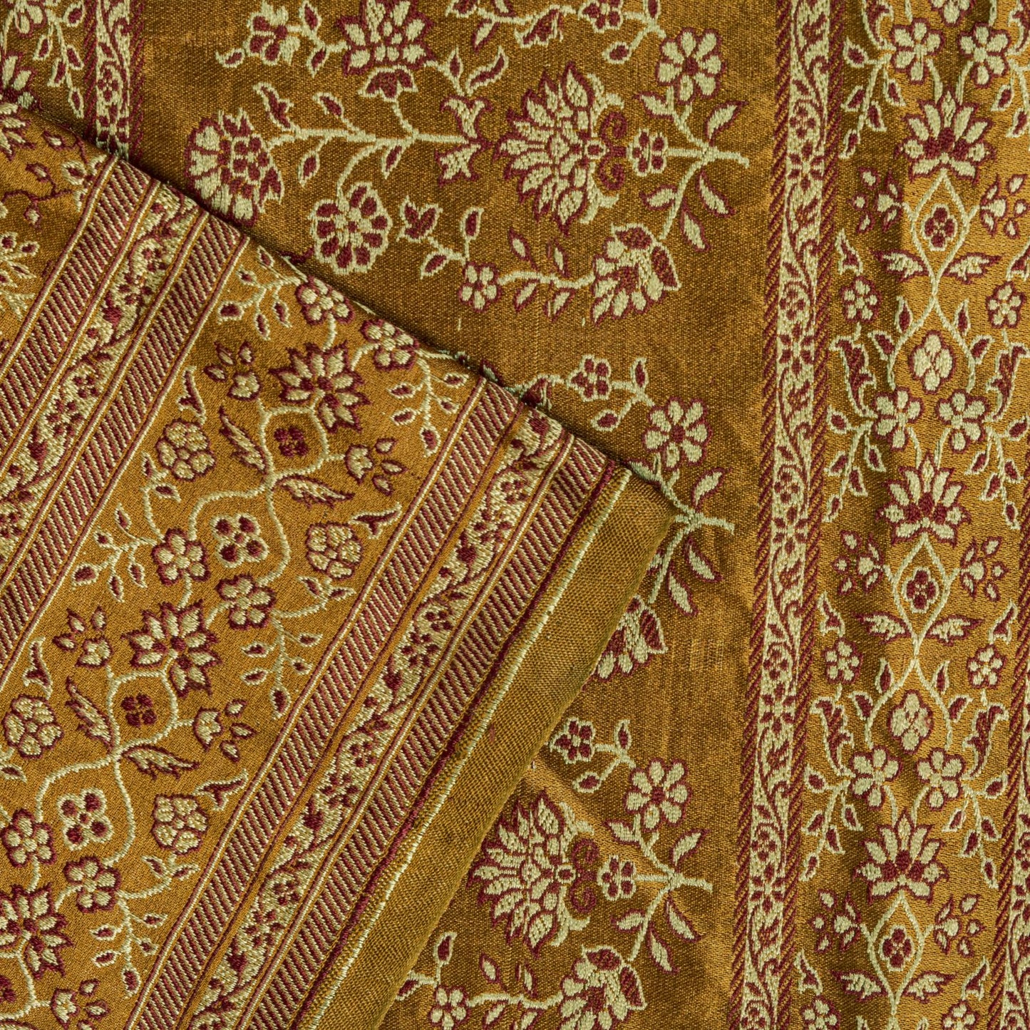 Sanskriti Vintage Mustard Pure Silk Saree Woven Motifs 5Yd Soft Sari