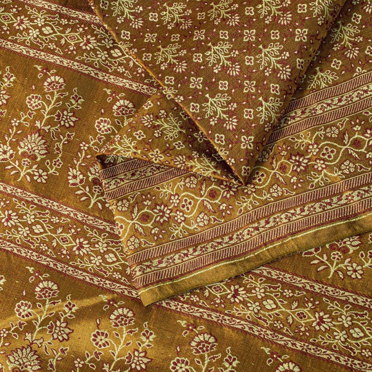 Sanskriti Vintage Mustard Pure Silk Saree Woven Motifs 5Yd Soft Sari