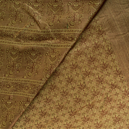 Sanskriti Vintage Mustard Pure Silk Saree Woven Motifs 5Yd Soft Sari