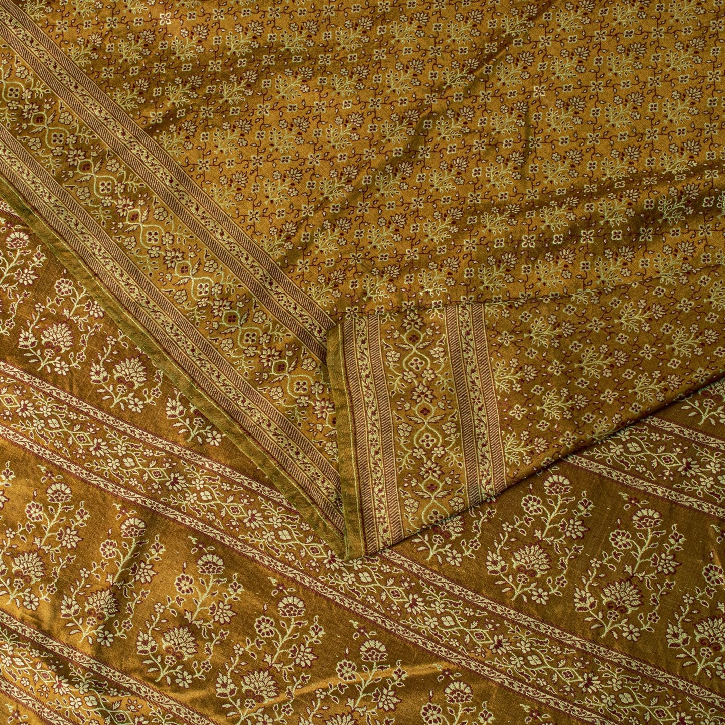 Sanskriti Vintage Mustard Pure Silk Saree Woven Motifs 5Yd Soft Sari