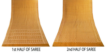 Sanskriti Vintage Mustard Pure Silk Saree Woven Motifs 5Yd Soft Sari