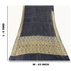 Sanskriti Vintage Black Pure Satin Sarees Banarasi Brocade Zari Woven 5 YD Sari