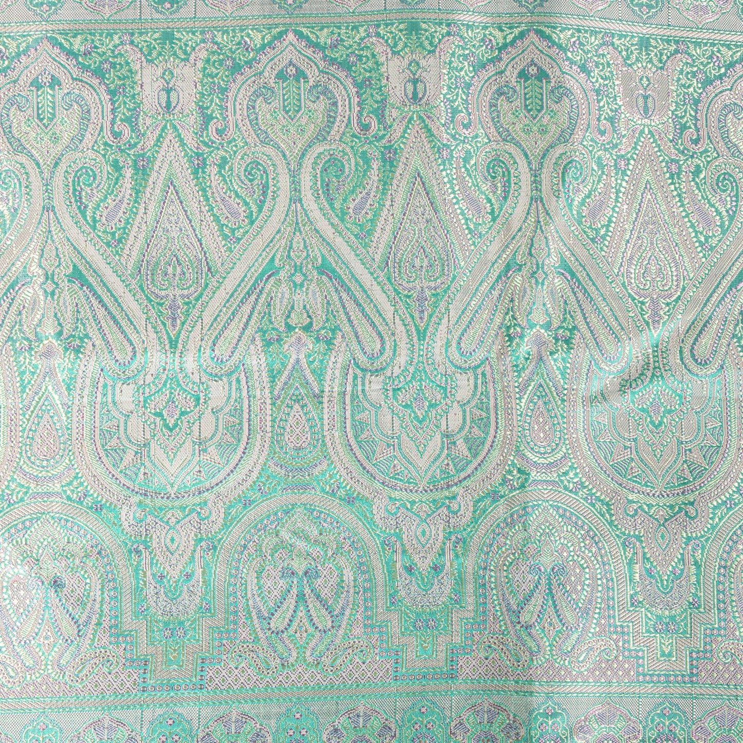Sanskriti Vintage Green Pure Satin Saree Banarasi Brocade Tanchoi Handwoven Sari